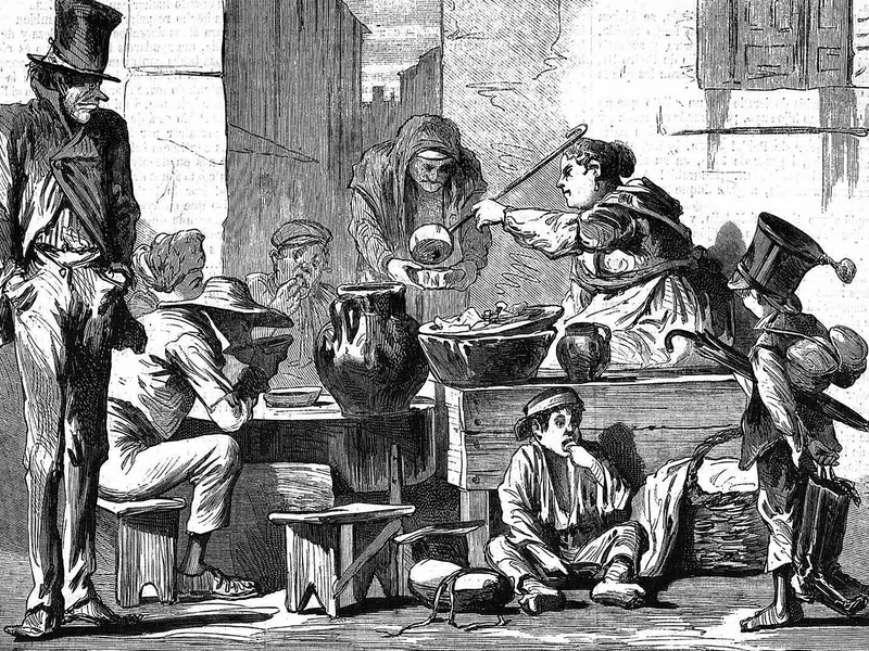 1842-Enrique Laporta Valor - Il venditore di trippa (Dogana di Madrid), di Ortego